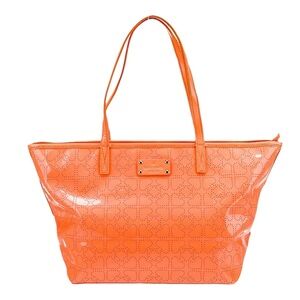 Kate Spade Patent Leather Neon Orange Tote Bag